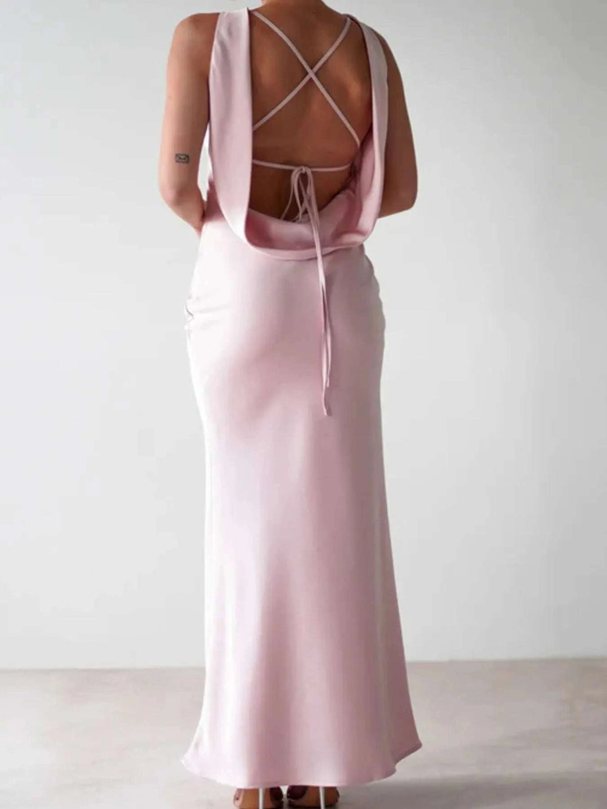 Satin Sleeveless Maxi Dress WESTCLOSET