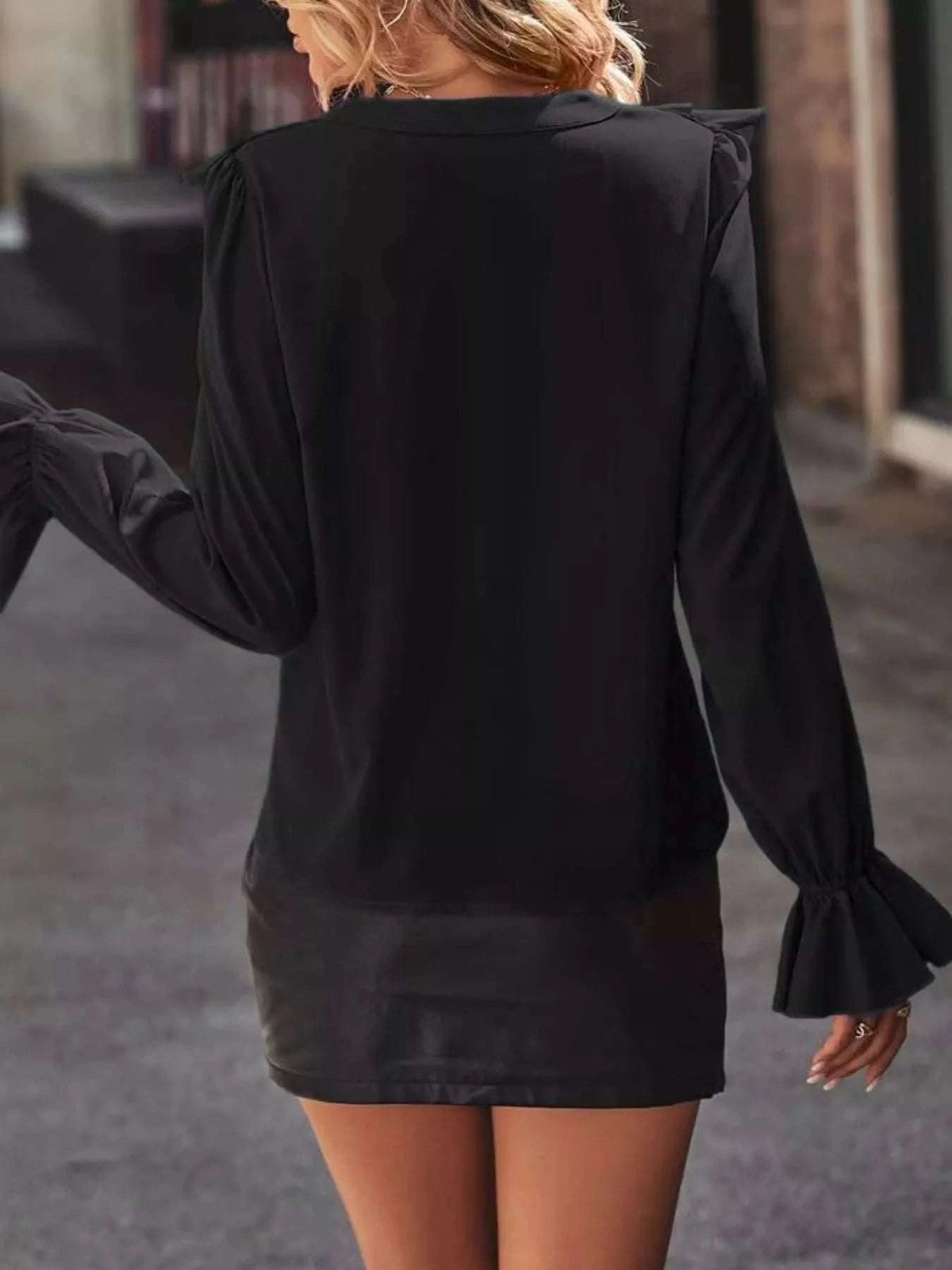 Ruffled Flounce Sleeve Blouse WESTCLOSET