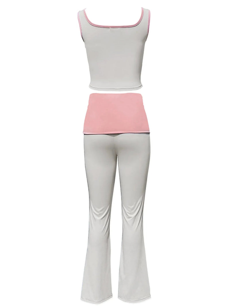 Contrast Trim Tank and Pants Active Set WESTCLOSET