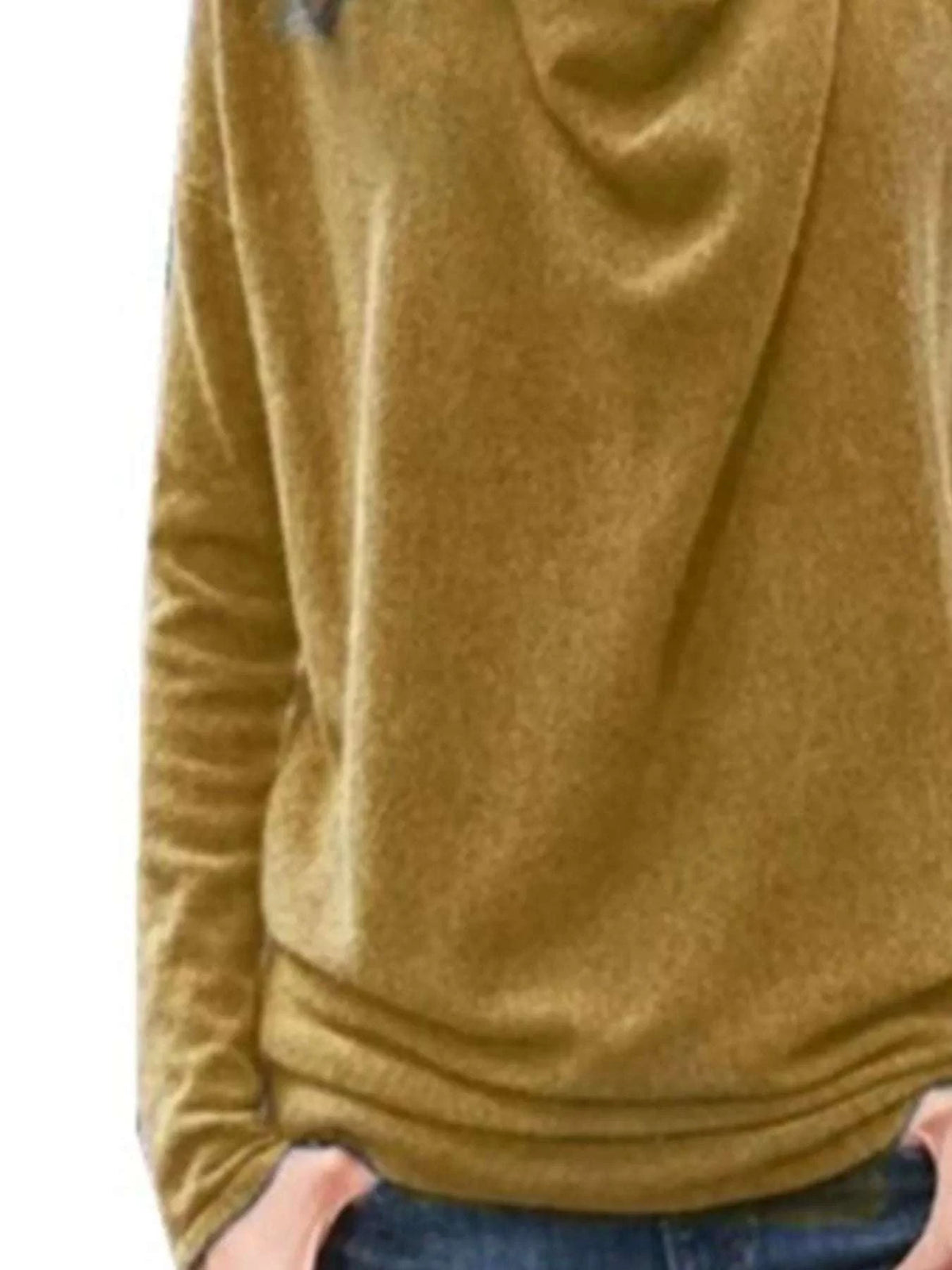 Full Size Cowl Neck Long Sleeve Top Plus Size WESTCLOSET