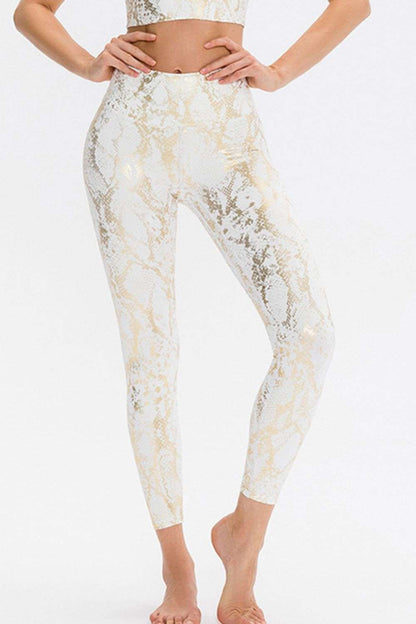 Animal Print Slim Fit Wide Waistband Long Sports Pants WESTCLOSET