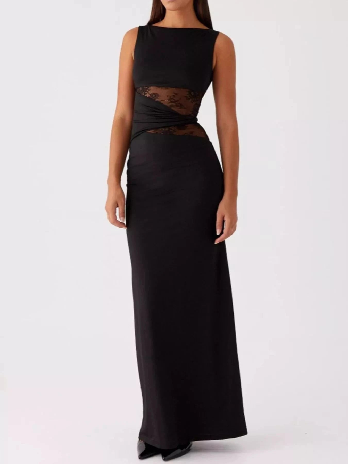 Lace Cutout Sleeveless Maxi Dress WESTCLOSET