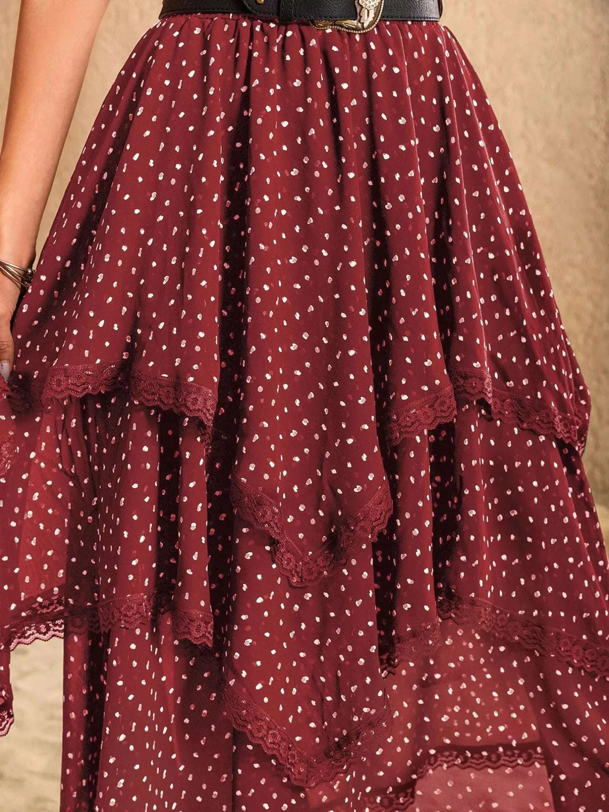 Lace Detail Layered Skirt WESTCLOSET