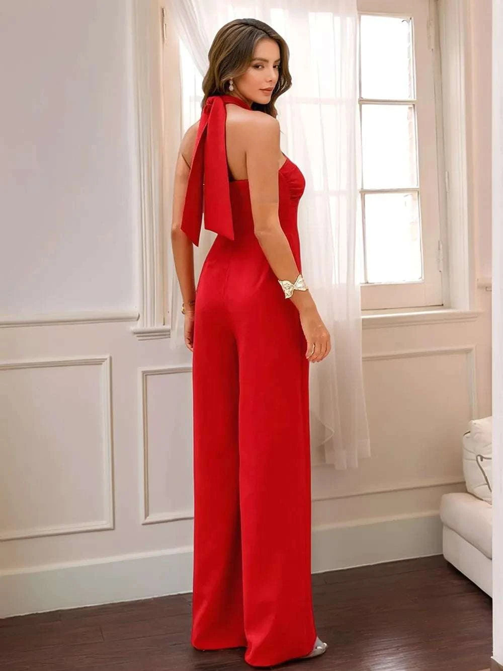 Halter Neck Wide Leg Jumpsuit WESTCLOSET