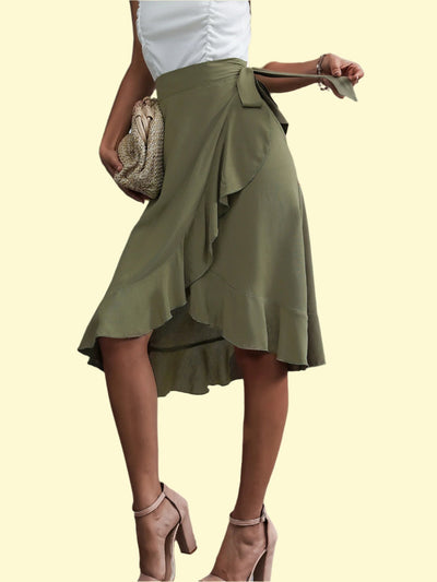 Tied Ruffled Skirt