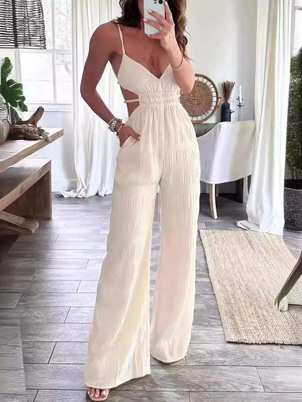 Cut-Out Wide Leg Jumpsuit WESTCLOSET
