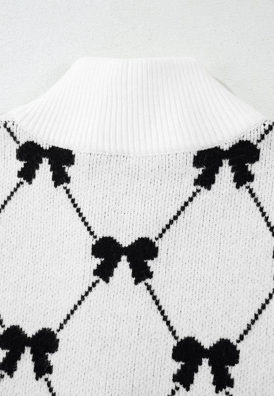 WestCloset Bow Half Zip Sweater Vest 