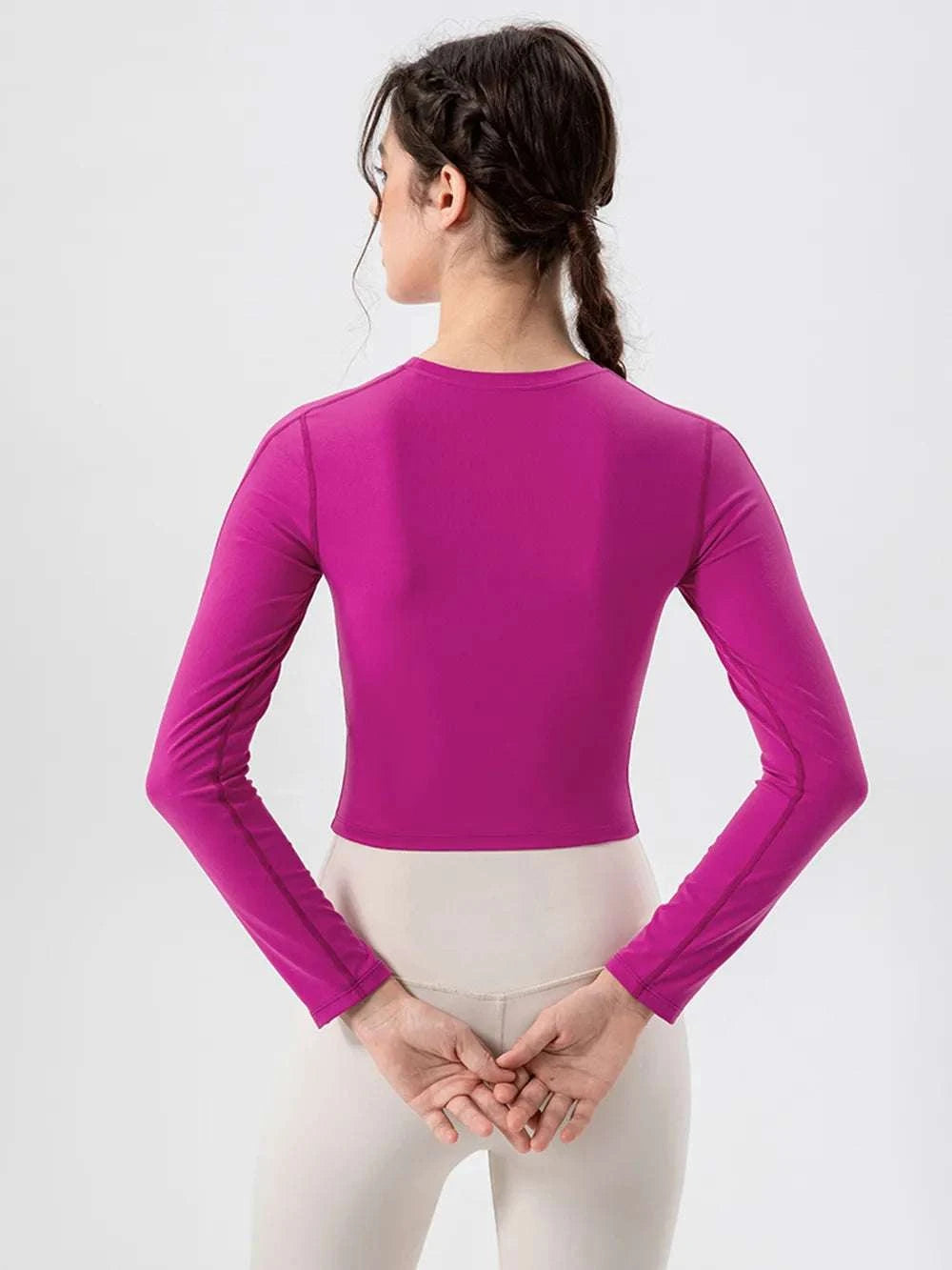 Round Neck Long Sleeve Active T-Shirt WESTCLOSET