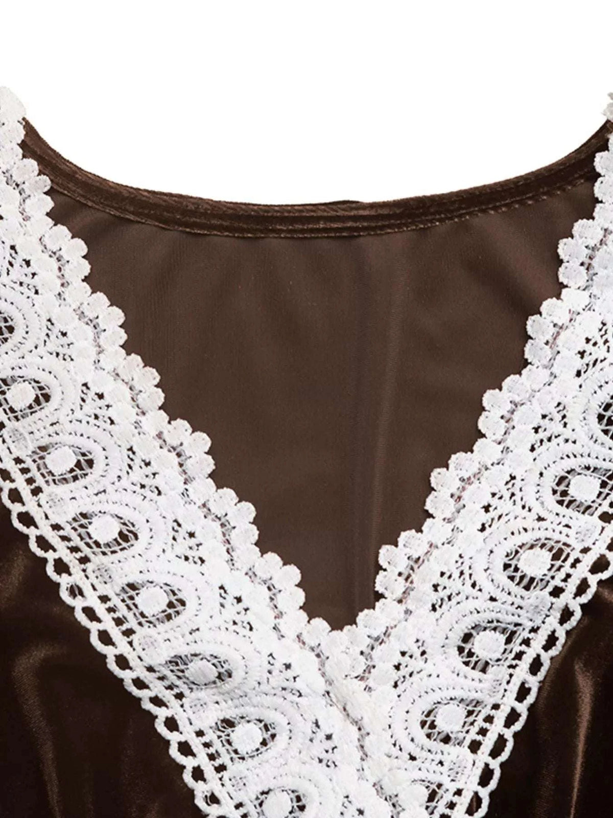 Velvet A-Line Dress with Lace Trim WESTCLOSET