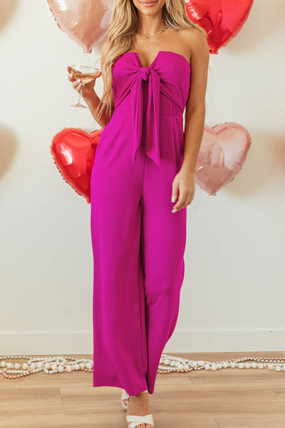 WestCloset Tied Tube Wide Leg Jumpsuit 