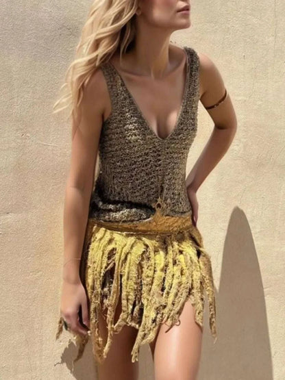 Crochet V-Neck Tank WESTCLOSET