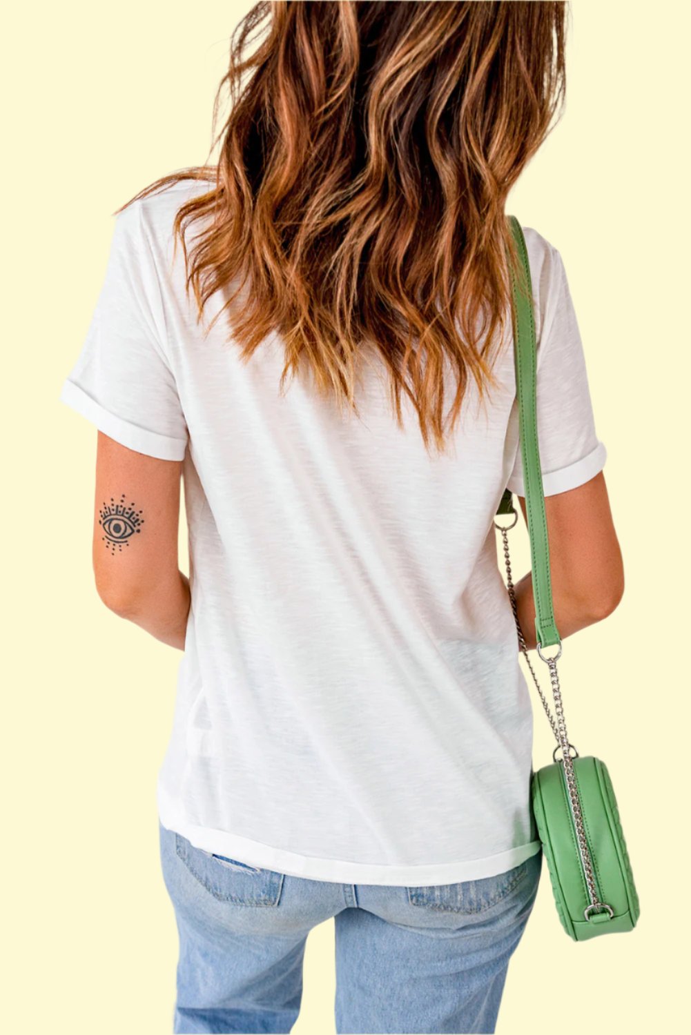 white graphic tee with a comfortable fabric