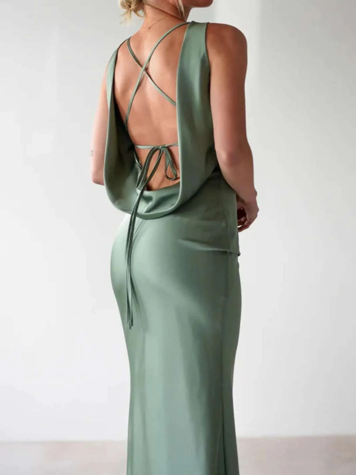 Satin Sleeveless Maxi Dress WESTCLOSET