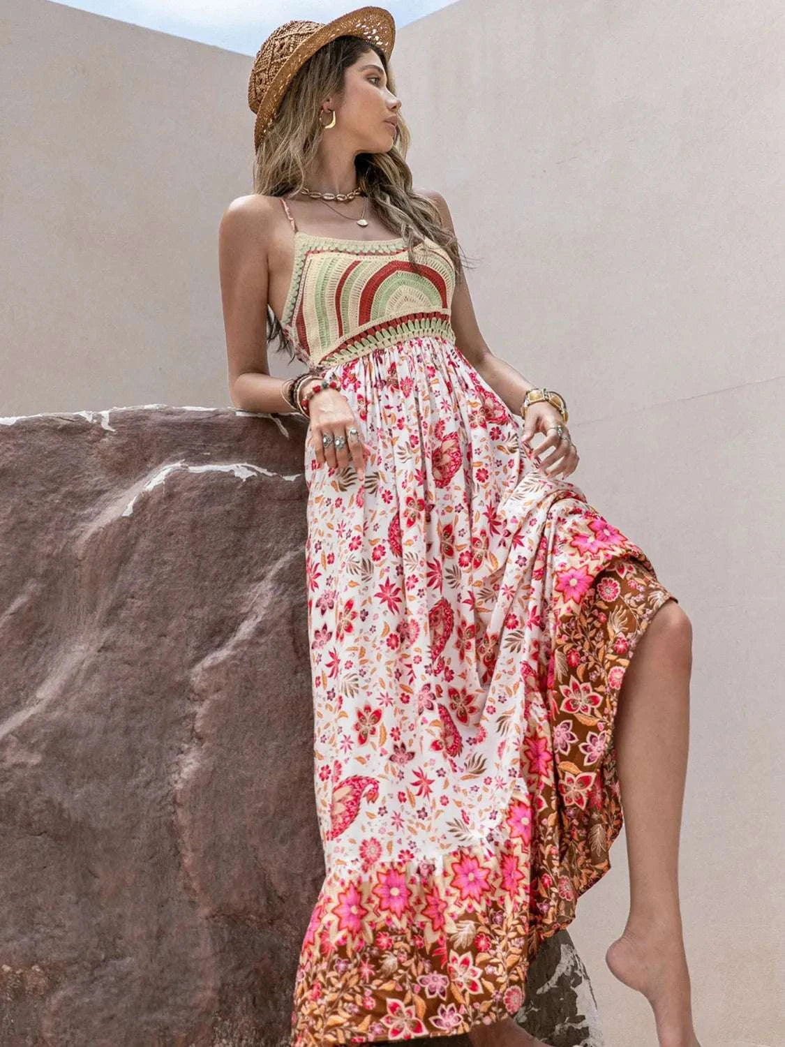 Printed Scoop Neck Cami Dress WESTCLOSET