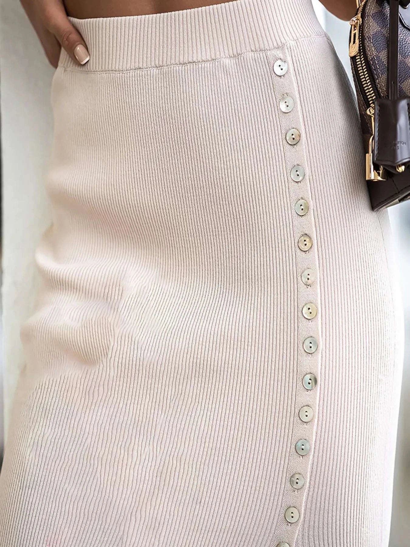 Slit Elastic Waist Skirt WESTCLOSET