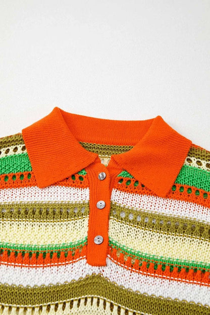 Openwork Stripe Sleeveless Sweater Dress WESTCLOSET