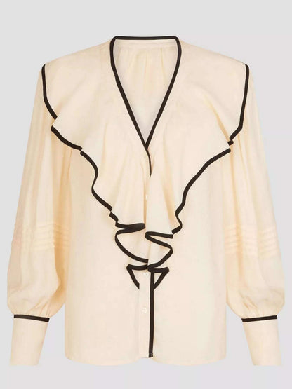 Ruffled Long Sleeve Blouse WESTCLOSET