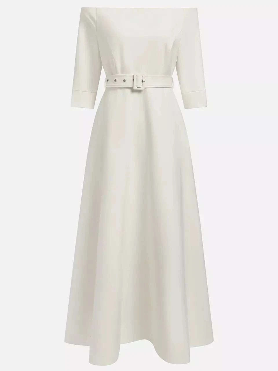Elegant Off-Shoulder Belted Maxi Dress WESTCLOSET