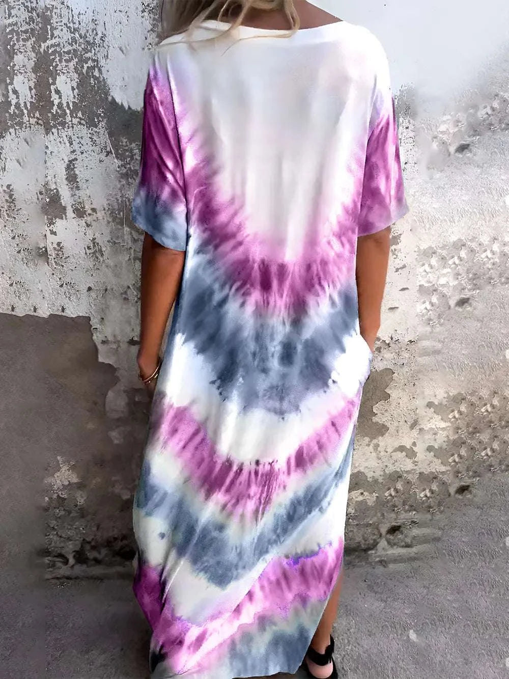 Affordable women fashion tie dye dress with pockets