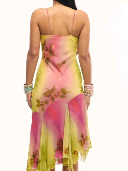 Back view of asymmetrical sequin party dress