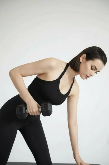 Black halter neck workout cami top women