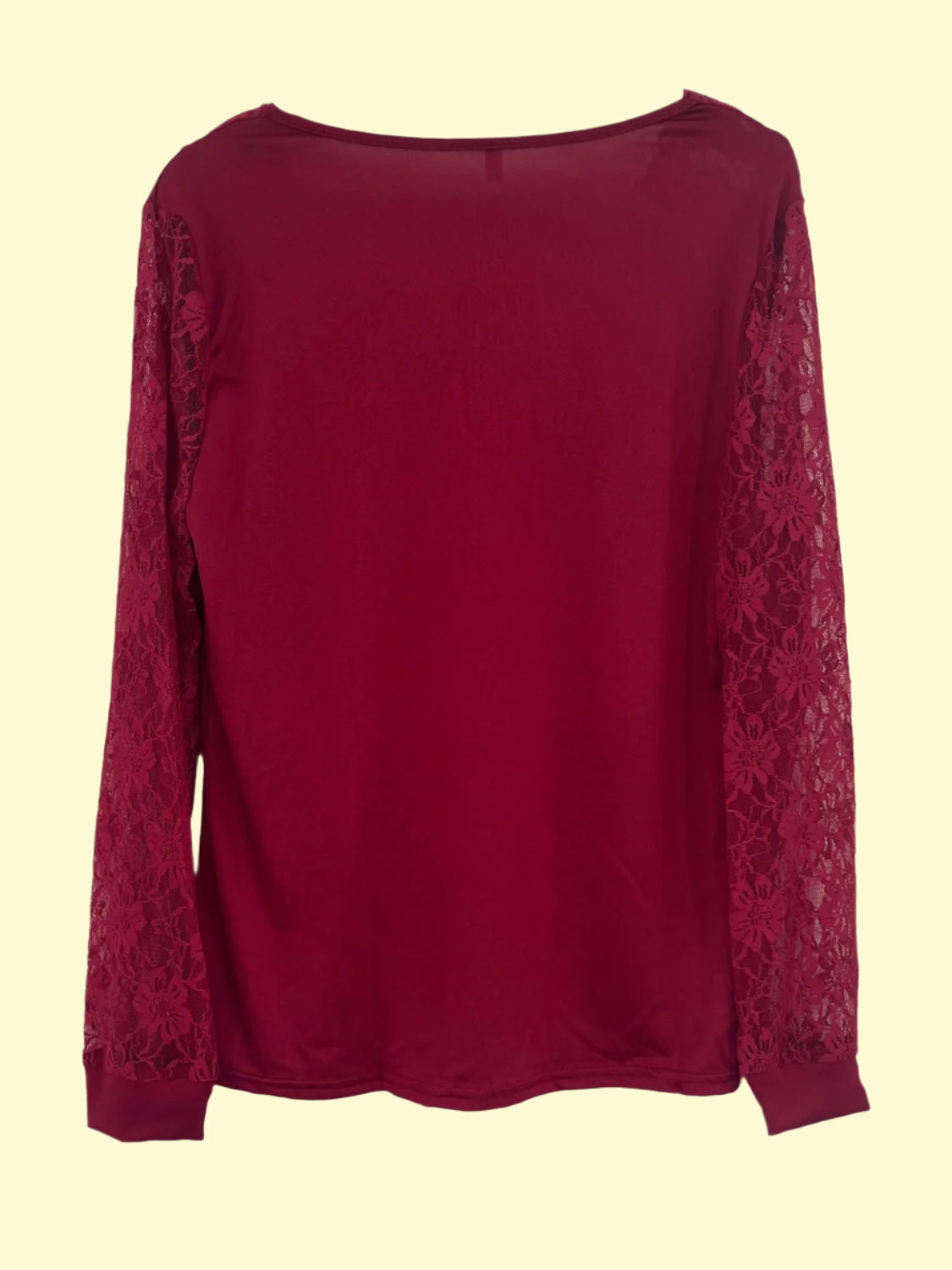 Burgundy Lace Long Sleeve Blouse for a Sophisticated Look