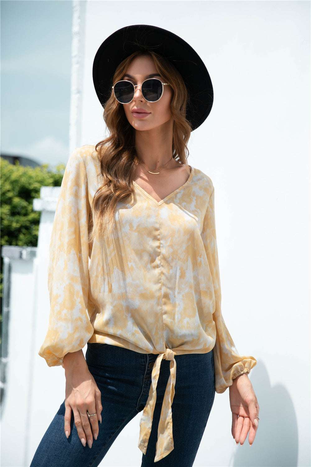 Casual outfit styling with tie dye blouse for women