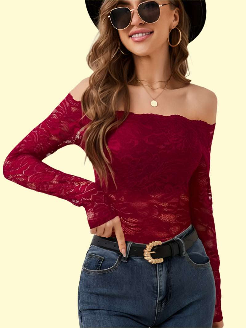 Chic and bold off-shoulder lace blouse 