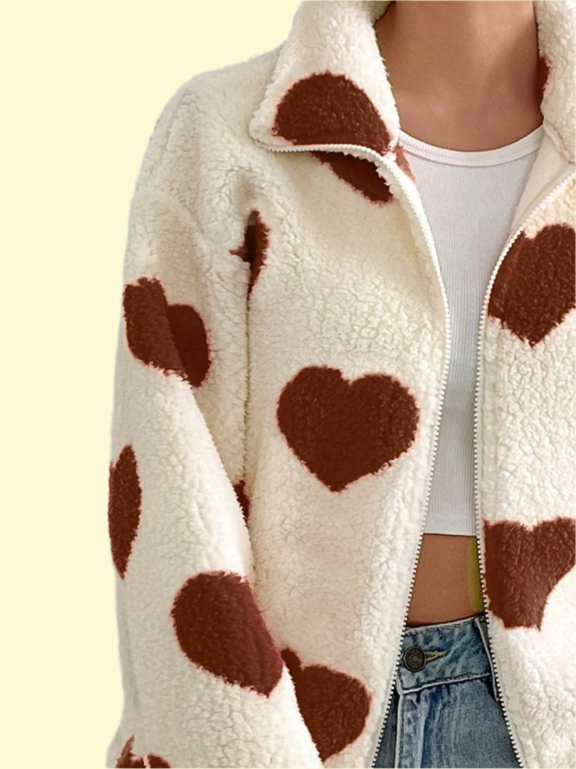 Comfortable and cute fuzzy jacket for chilly days