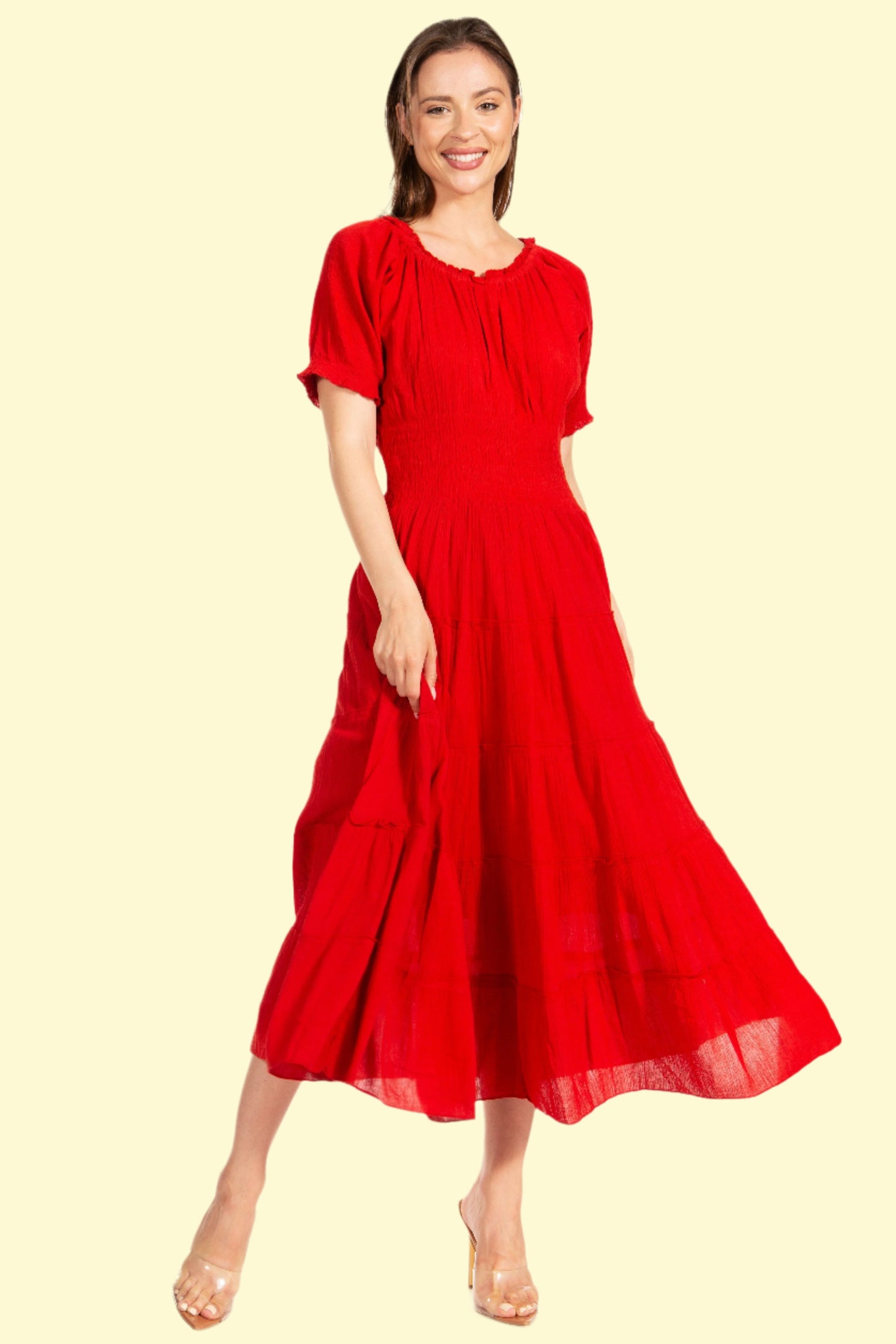 Burgundy Smocked Dress of WestCloset
