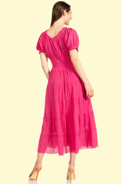 Back View of Orchid Smocked Dress