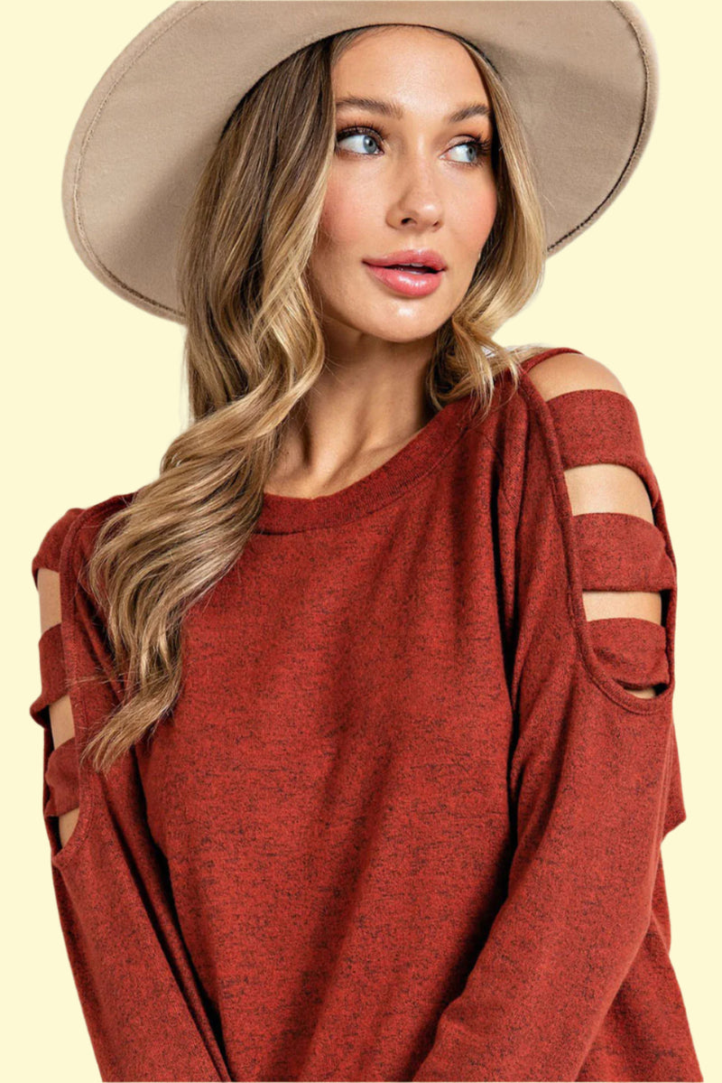 Edgy and stylish round neck top with cutout