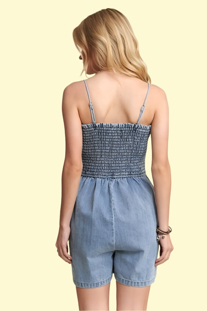 Flirty and fun denim one-piece for summer 