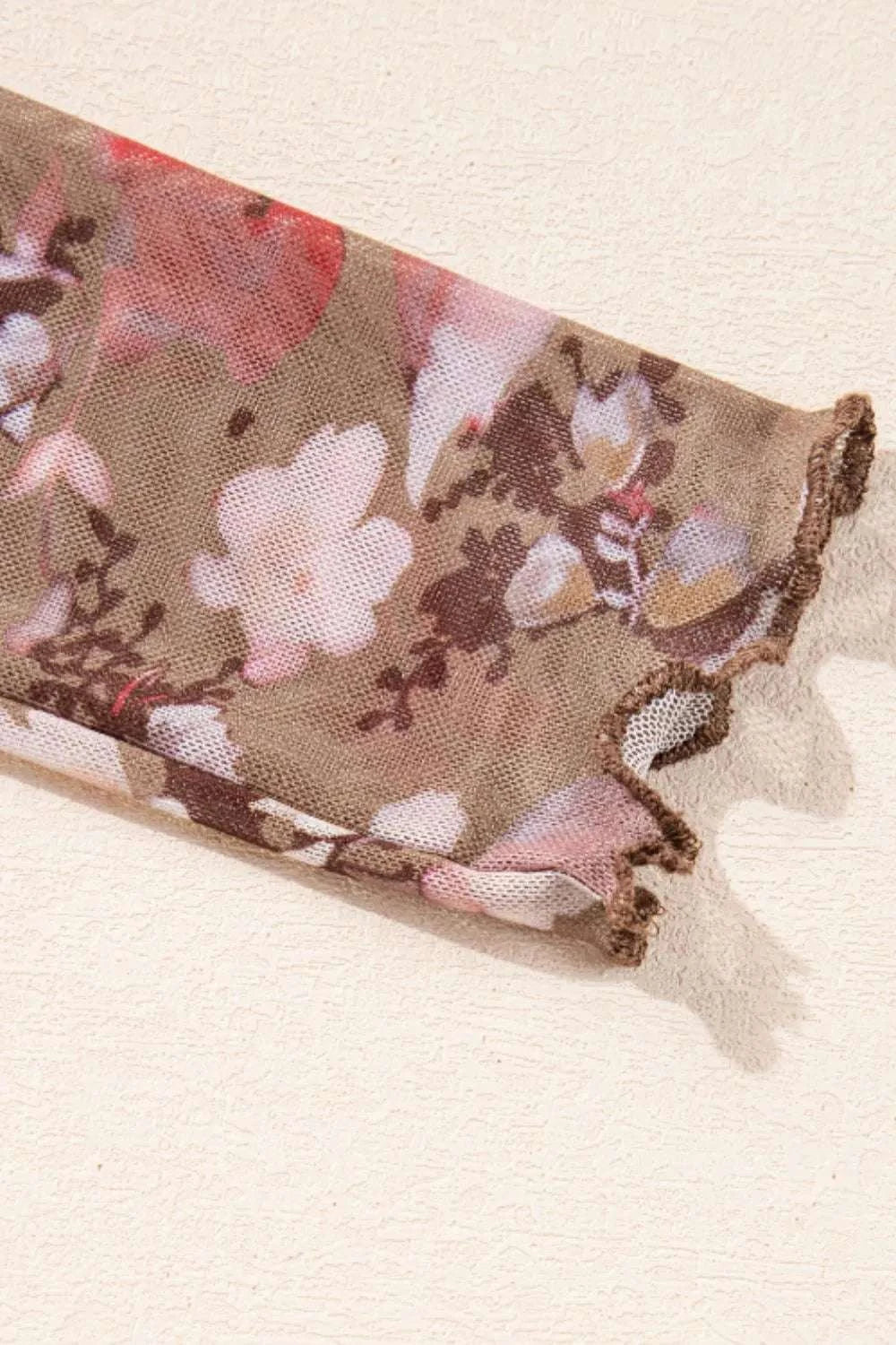 Floral sheer long sleeve top casual to evening wear