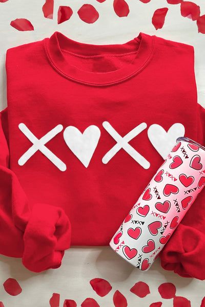 Love-themed red pullover for Valentine’s Day
