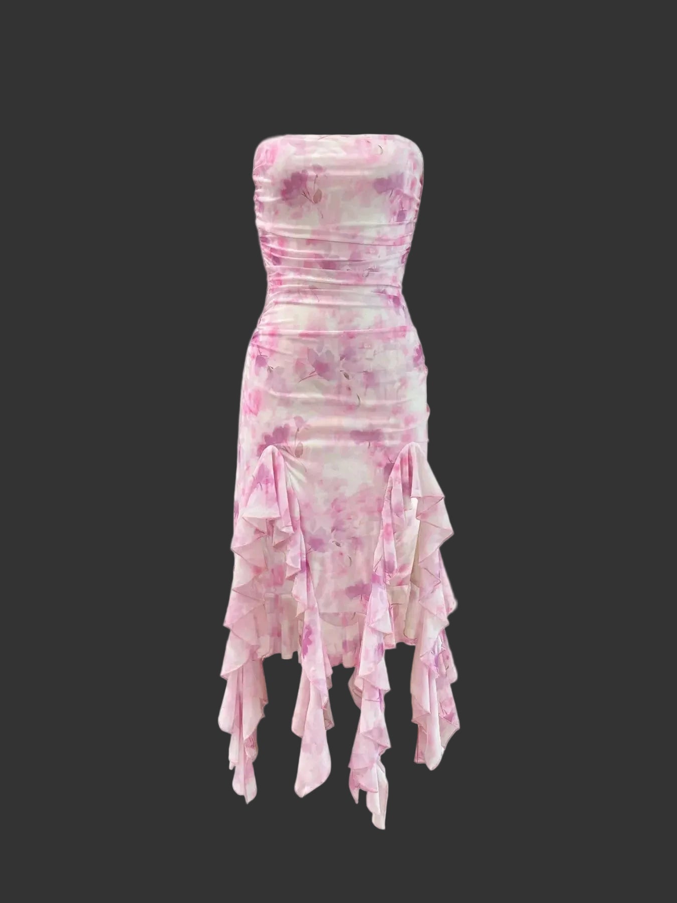 Moderately stretchy tie-dye dress for women