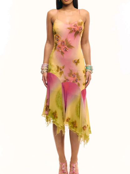 Multicolor sequin cami dress for women front view