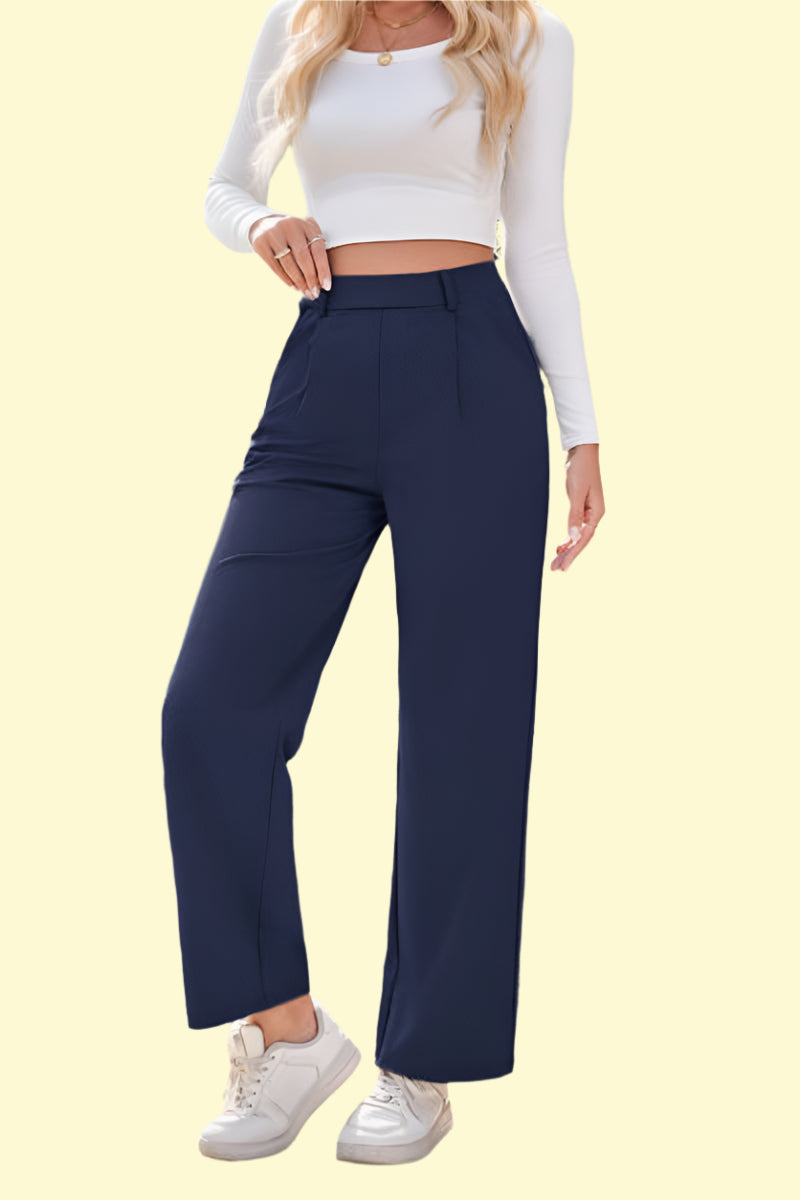 Power dressing high-waist wide pants