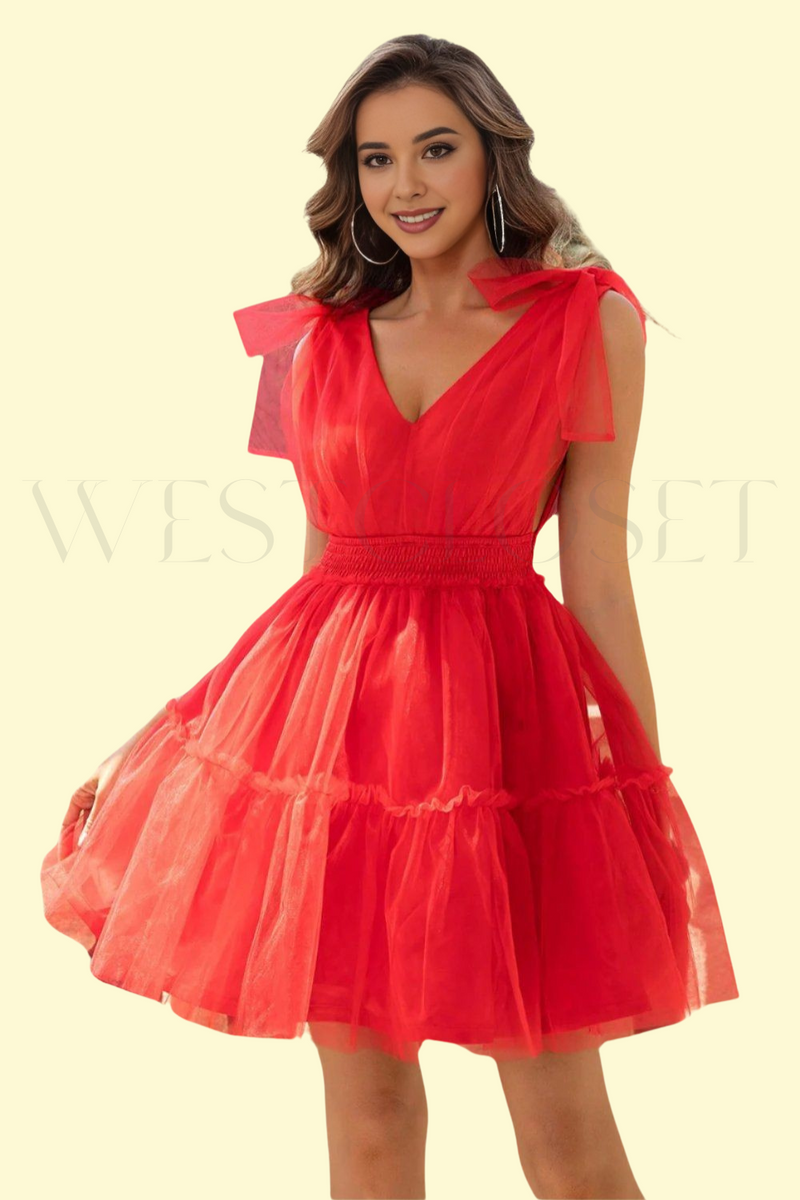WestCloset's Sheer mesh dress red