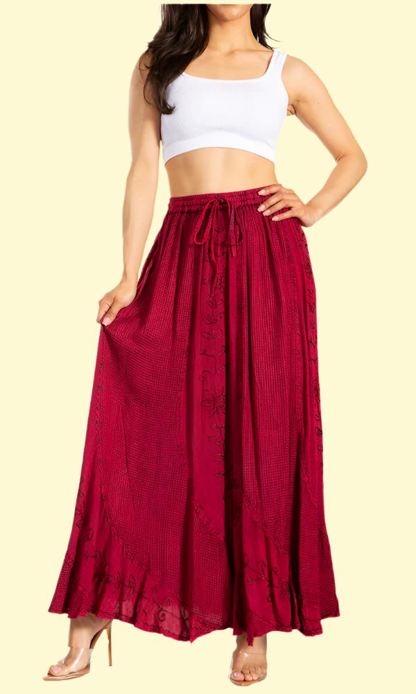 Burgundy Maxi Skirt