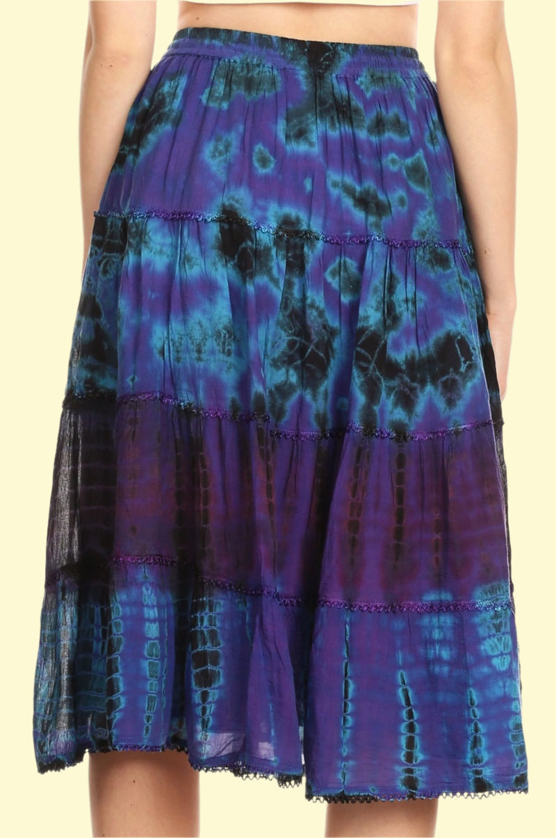 Elastic waist skirt with drawstring