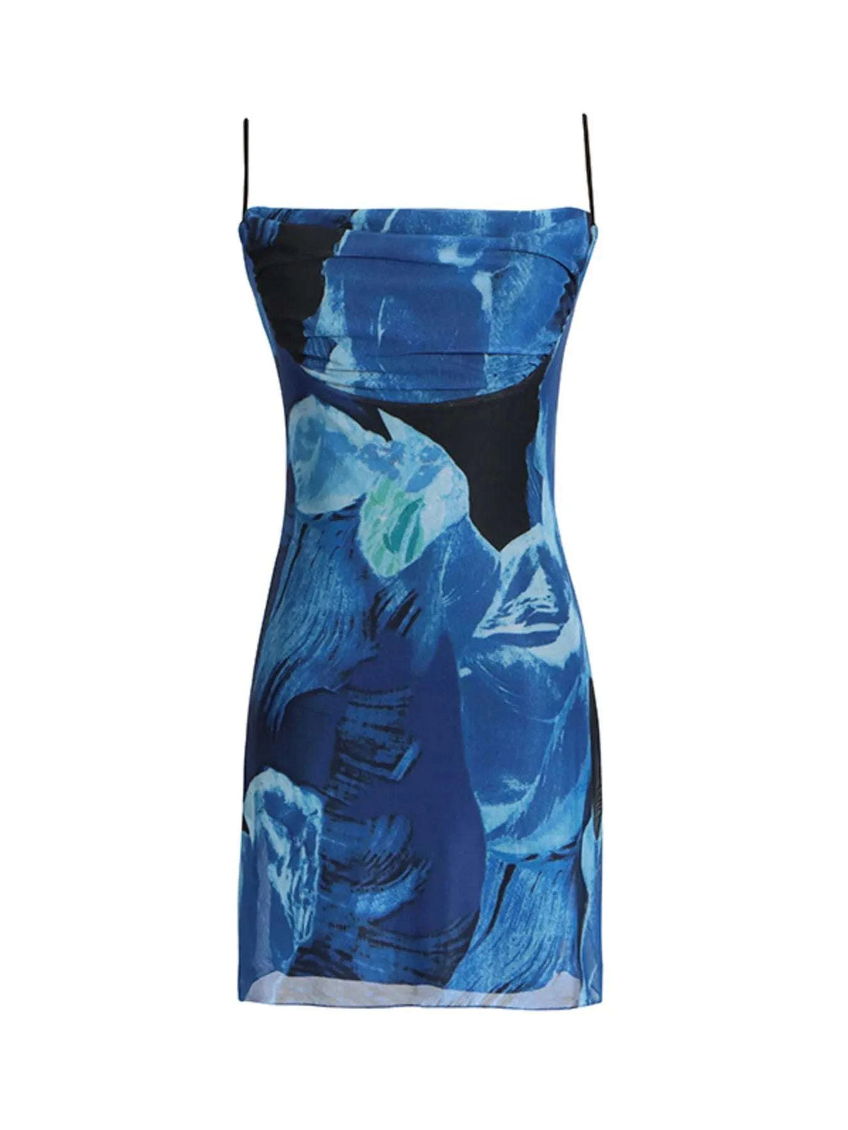 Sleeveless cowl neck mini dress for women