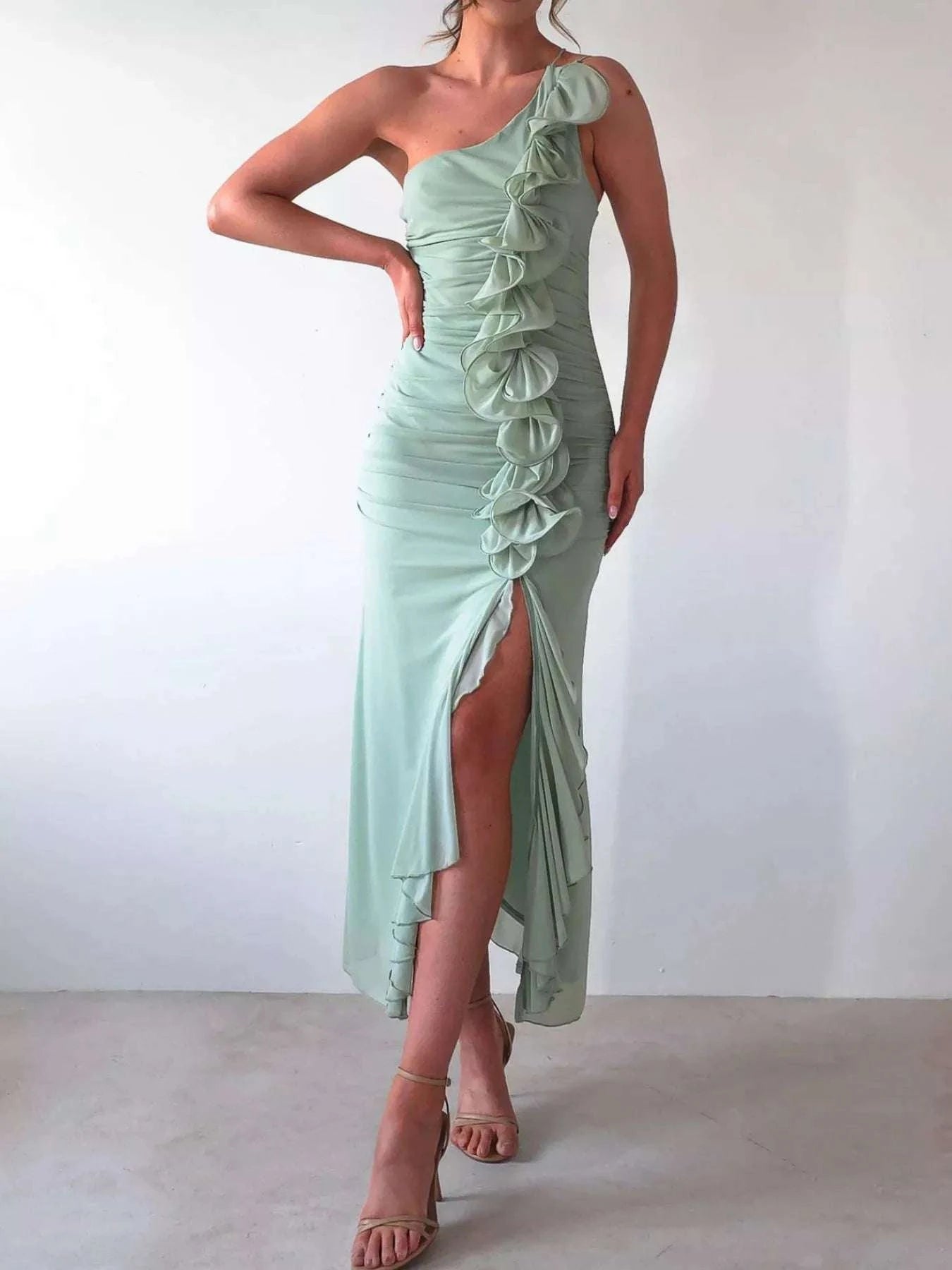 Slightly stretchy polyester party dress women