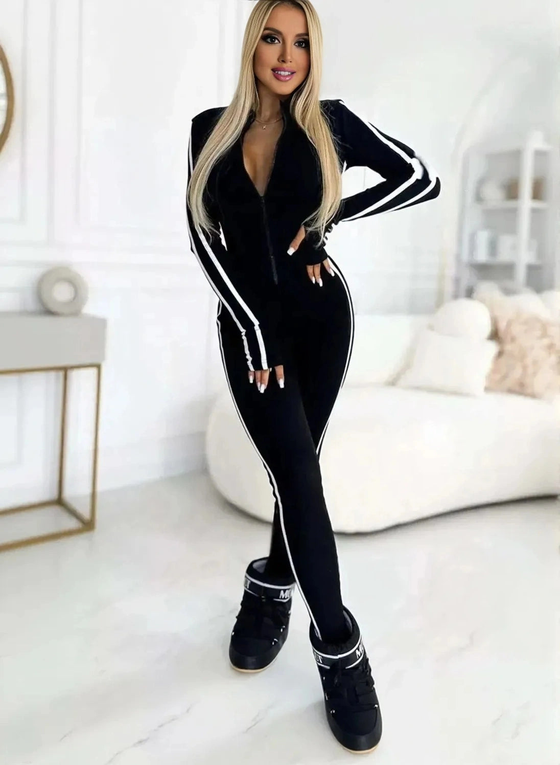 Striped jumpsuit women travel outfit inspiration