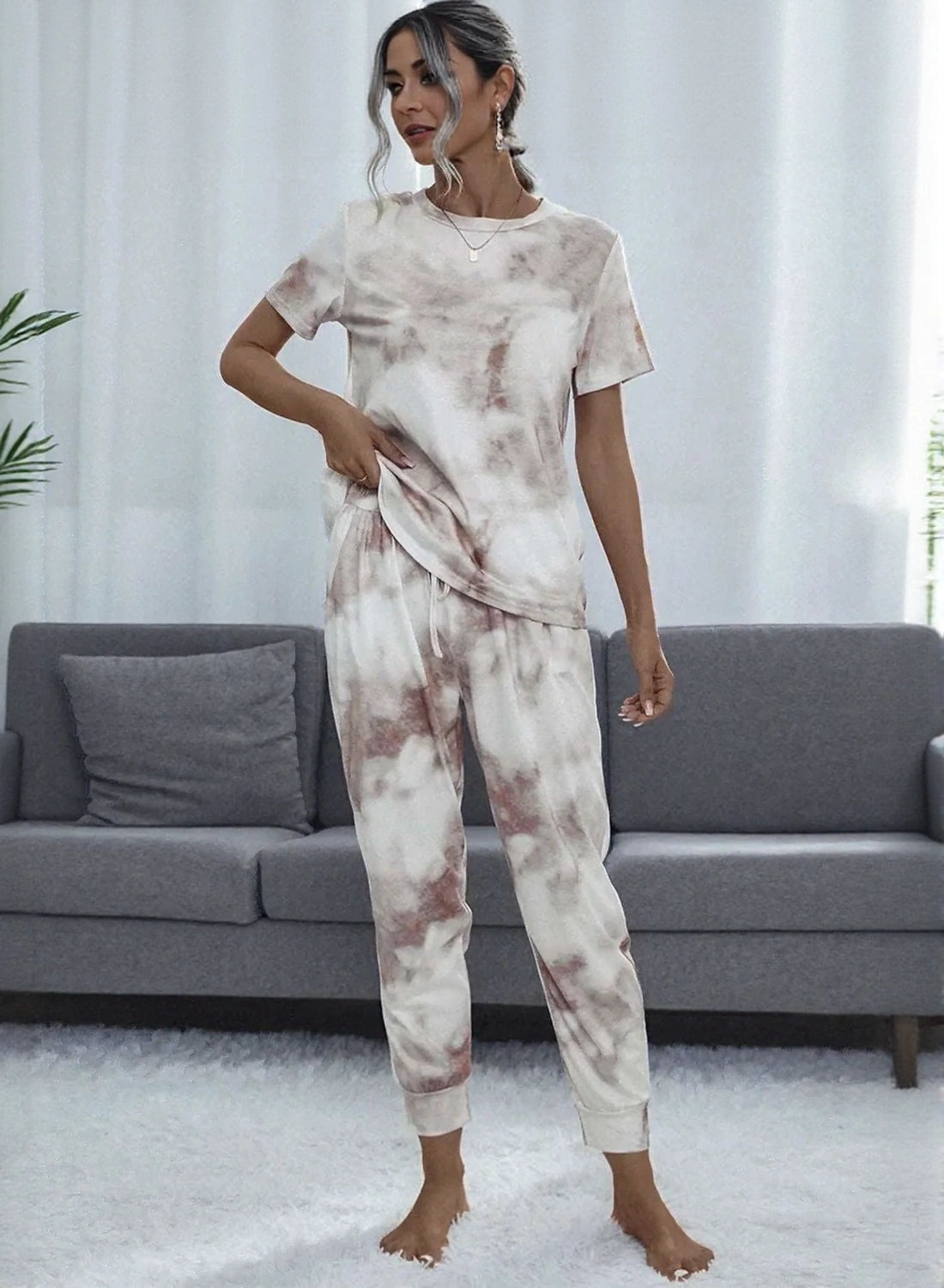 Tie-dye lounge set for women by WestCloset in multicolor