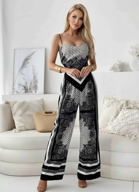 Tie back printed cami and pants set for women by WestCloset