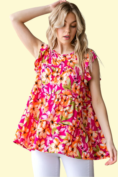 Trendy Floral Blouse for Curvy Women