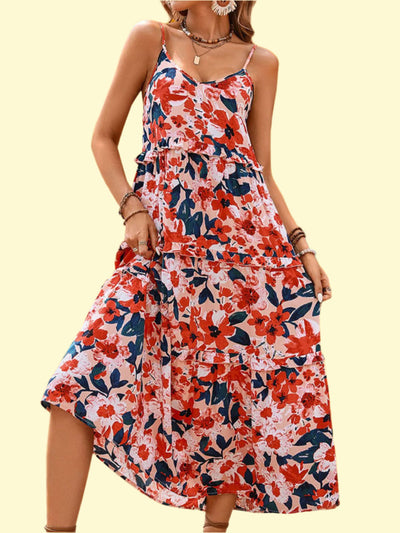 WestCloset Backless Frill Midi Dress