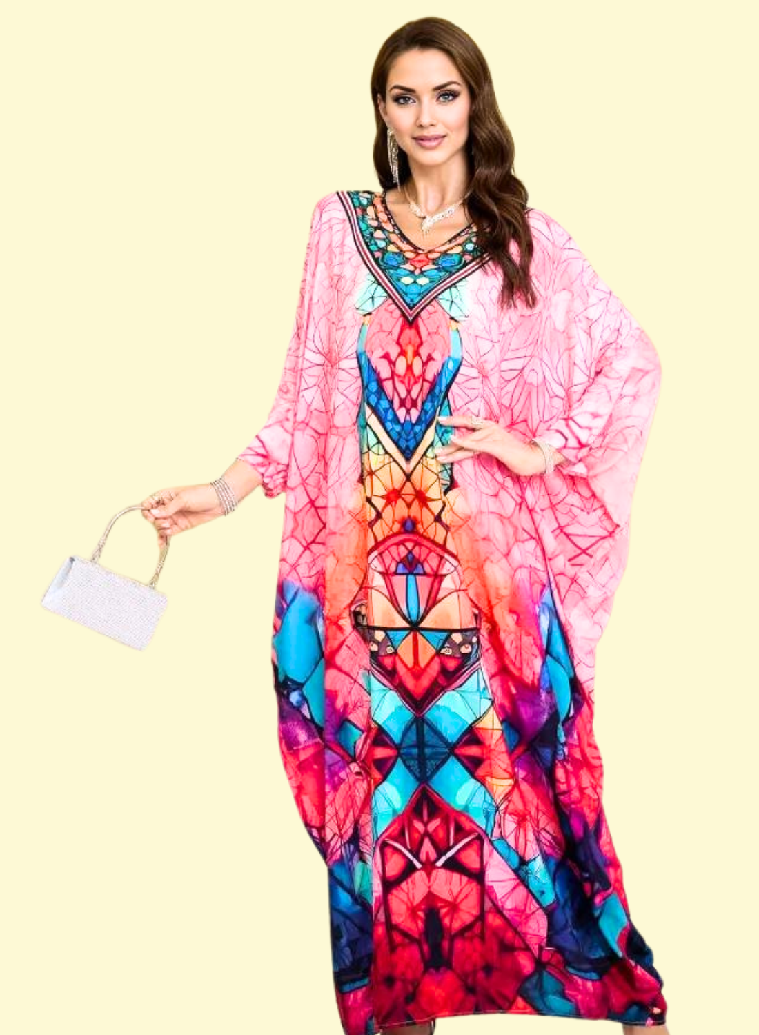WestCloset Boho Babe Multicolor V-Neck Lounge Dress
