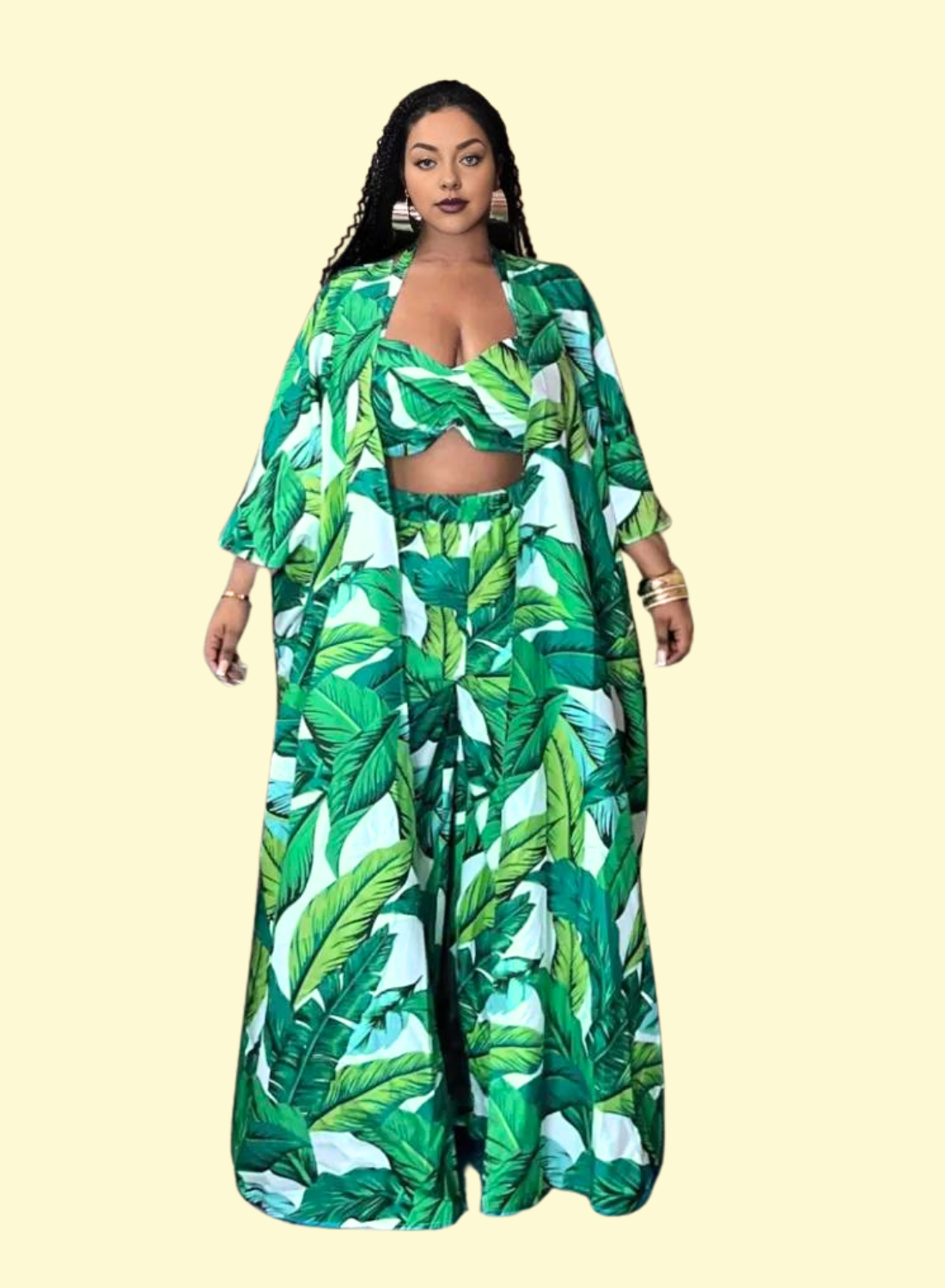 WestCloset Plus Size Beach Three-Piece Set